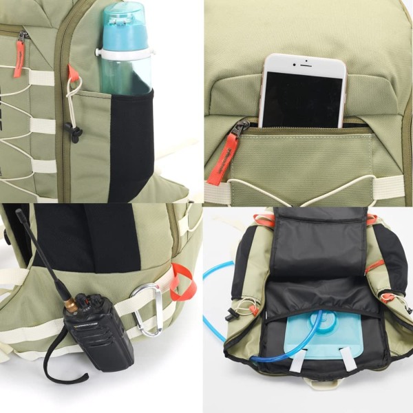 Vandringsryggsäck, campingryggsäck, 40L vattentät vandringsryggsäck, med cover, lätt reseryggsäck