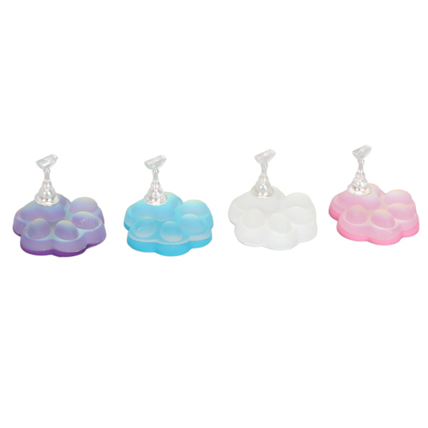 4 stk. Neglekunst Display Stativ Kattepote Formet Magnetisk Bund Neglespids Holder til Salonbrug