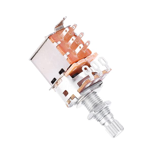 2PCS A25K Volym- och tonkontrollpotentiometrar 18mm Delad axel Potentiometer Gitarrddelar