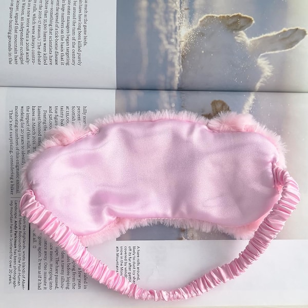 Sovmask, Söt Plysch Mörkläggande Sovmask Ögonmask för Barn Tonåringar Flickor Kvinnor pink