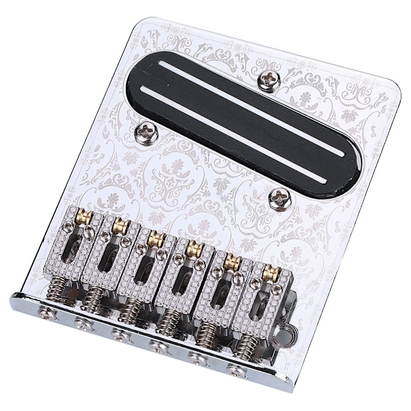 Silver Pattern med Roller Saddle TL Gitarr Bridge Dual Rail Pickup Skruvar Skiftnyckel (#2)