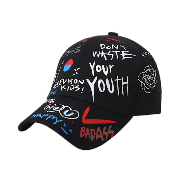 Unisex Graffiti Baseball-lippis, K-pop-poikien ulkoilmakäyttöön tarkoitettu Snapback-lippis, Isälippis, Trucker-lippis miehille ja naisille