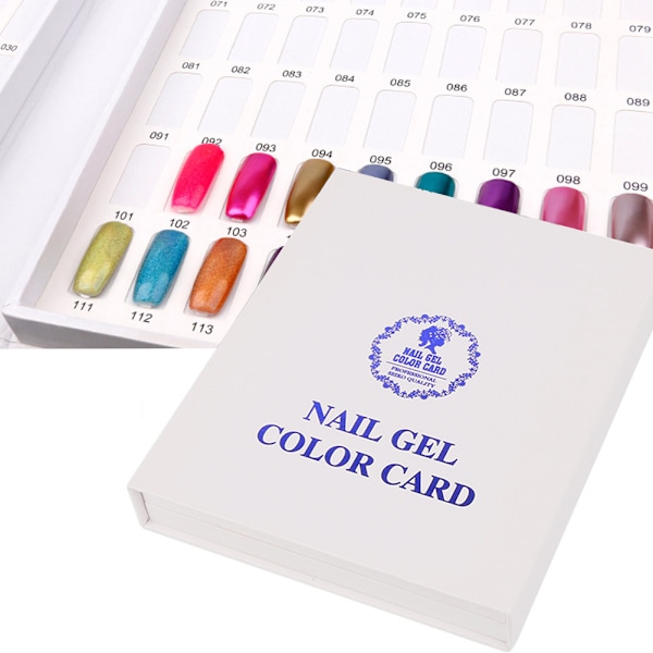 120 färger nagelgel färgkort nagellack display diagram bok nagelkonst visning hylla