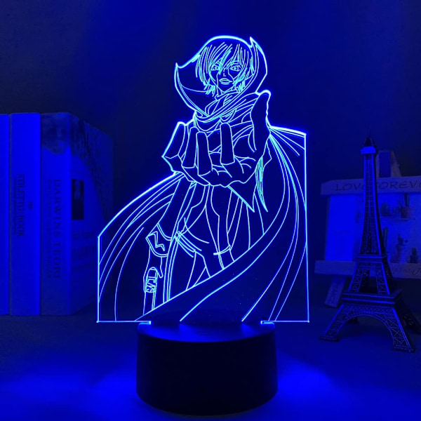 HPQNL-LED-lys Anime Code Geass Lelouch Lamperouge til soveværelsesindretning Lys Børnefødselsdagsgave Manga Værelse Bord 3D Lampe Code Geass