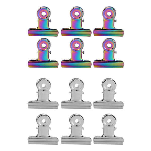 12 stk. negletip clips multifunktionelle fingerforlængelsesclips metalfil papirclips