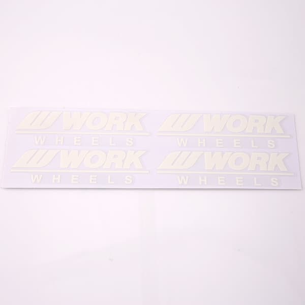 WORK modificerede navstickers WORK WHEELS navkapsel bilklistermærker stereo transparent(hvid)