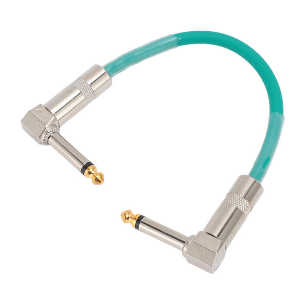 6 st gitarr patchkabel 6 tum 6,35 mm rätvinklig ljudkabel för effektpedal mixer förstärkare elgitarrer basar cyan