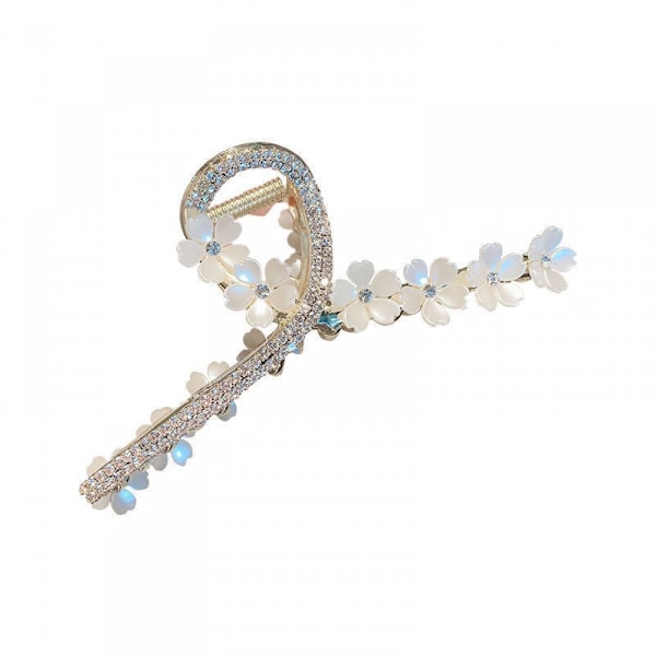 Stor Blomster Hårklo Rhinestone Tyk Hårklemme Bryllup Stor Hårstyling Tilbehør til Kvinder og Piger