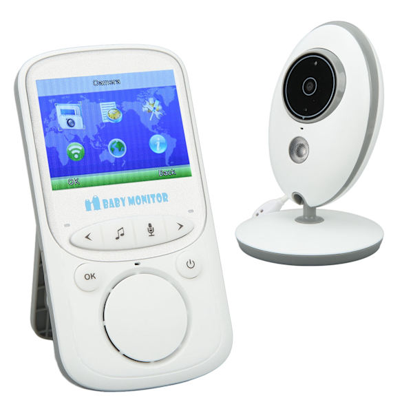 Trådlös babymonitor 2,4 tum fjärrvideo dubbelriktad intercom babykamera monitor för hem 100‑240V EU-kontakt