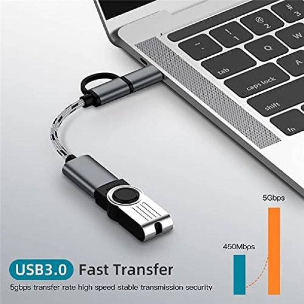 JAHH USB Hub 2-i-1 USB 3.0 OTG Adapter Kabel Typ-C Micro USB till USB 3.0 Interface Mobiltelefon Converter Laddningskabel (Färg: Grå)