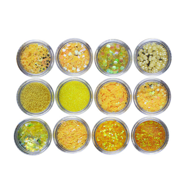 Eyes Makeup Scrub Glitter Decoration Stickers DIY Art Sequins Lemon Yellow