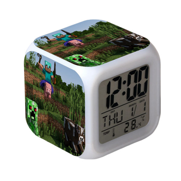 Anime  Alarm Clock One Piece LED Square Clock Digital Alarm Clock with Time, Temperature, Alarm, Date