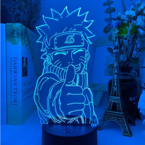 Japanese Anime Figure Itachi Uchiha Kakashi Jiraiya Lamps 3D Optical Illusion Night Light Lamp Gift for LED Christmas Birthday Bedroom Decor Gifts