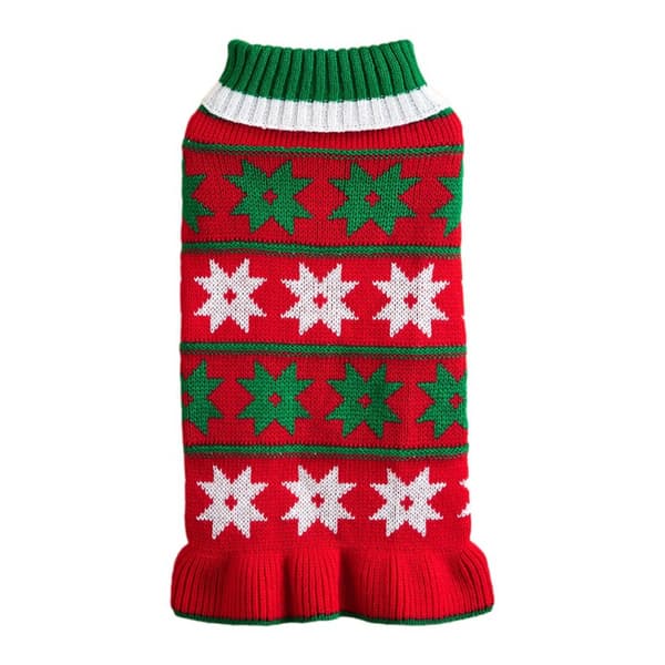 Hundtröja Klänning Turtleneck Hund Pullover Stickad Höst Vinter Varm Hundtröja Söt (S Storlek)
