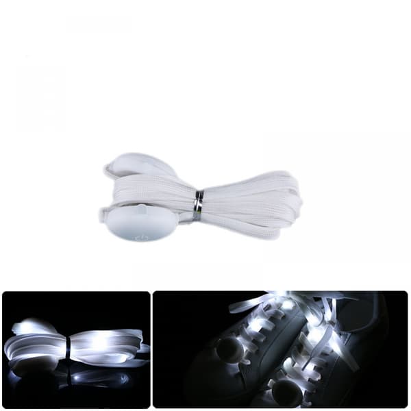 1 par LED-lyssnorer Lysende blinkende skolisser med 3 lysmoduser for nattsport (hvit)
