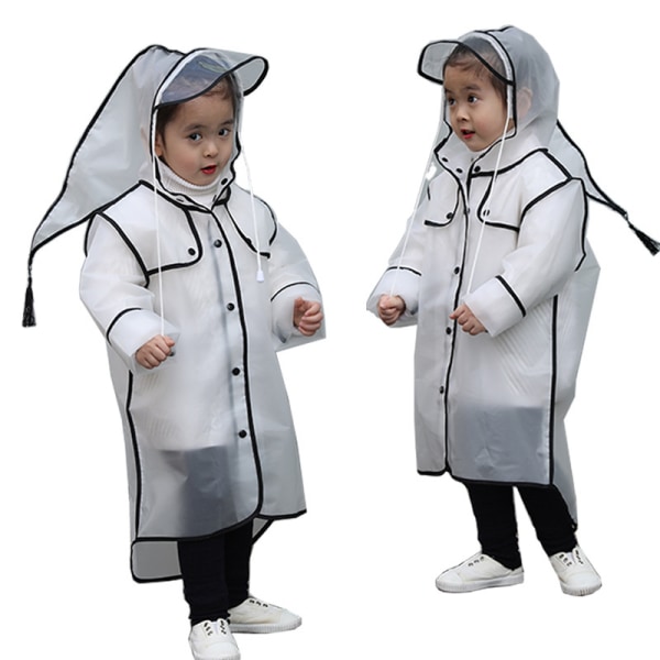 Klar regnkappa för barn Flickor Pojkar Poncho regnkappor Quicksand Huva Lättvikt (storlek L)
