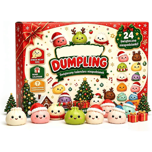 2026 julekalender, 24 dages dumpling squishy nedtællingslegetøj med søde samleobjekter, bløde figurer, julebordpynt, strømpefyld