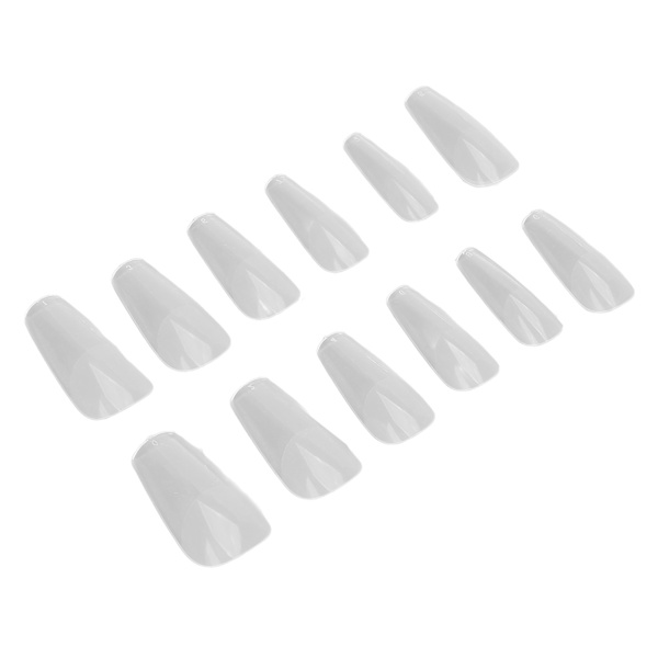 504 stk. klare falske negletips fuld dækning semi frostet ultra tynde falske negletips til manikyr salon hjem DIY type 12