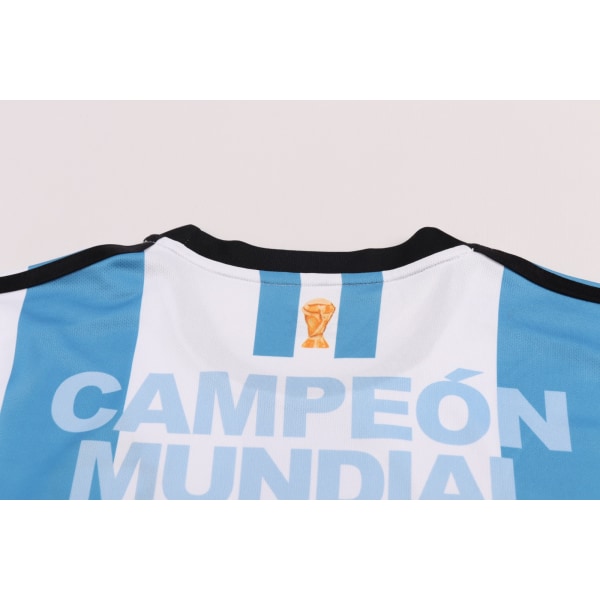 2023-2024 Argentina VM-mesterskab Commemorative Edition Fodbolddragt Sæt med Strømper og Knæbeskyttere - Uden nummer #XXXL No number #XXXL