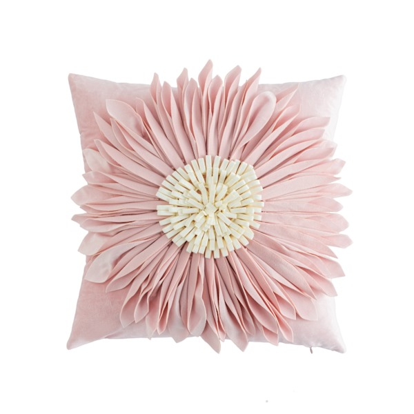 18x18 tum Chrysanthemum Solros Överkast Kuddfodral Set, Sömnad Kronblad Semester Kudde, för Hem Soffa Säng Gästrum Dekor (Mjuk Rosa)