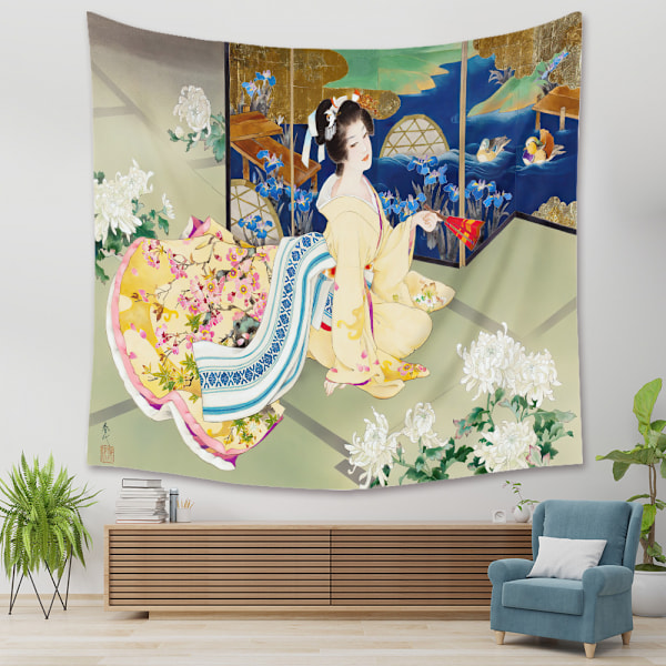 Wekity Gobeläng Estetisk Konst Hembakgrund Tyg Dekor Present Japansk Gobeläng för Vardagsrum Sovrumsdekor (310021, 29 x 38 tum)