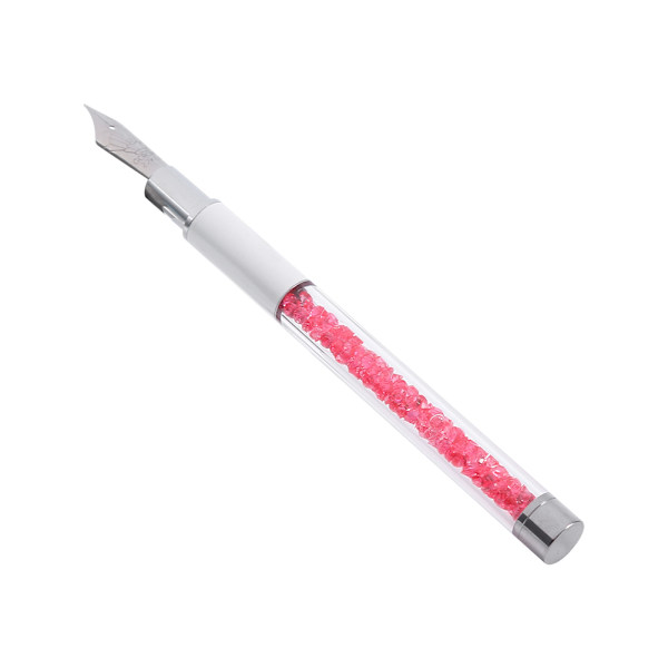 2-färgad nagelpenna med avtagbart huvud, manikyrdesign, liner, ritning, prickverktyg (rosa)