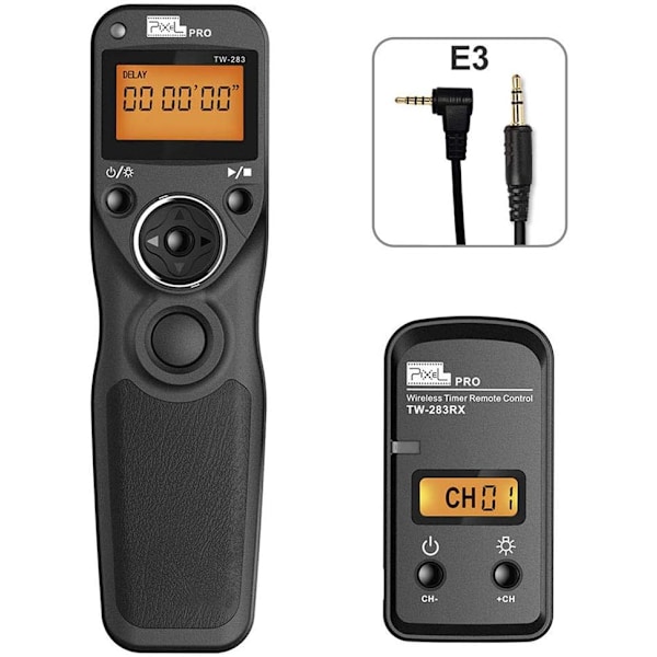 TW-283 E3 Wireless Remote Shutter Release Cable 2.4G Timer Remote Control Compatible for Canon eos R6 EOS1300D,300D,60D,60Da,70D,80D T