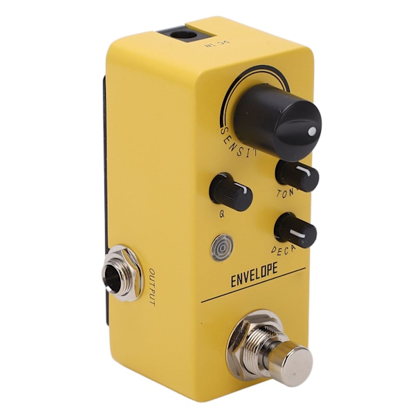 Gul liten elektrisk gitarr effektpedal varm naturlig dynamisk simulerad mini bas effektpedal ersättning