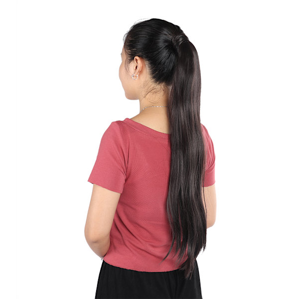 Rett Wrap Around Hårforlengelse Hestehale Parykk Klips i Hestehale Falsk Hårstykke Styling 01#