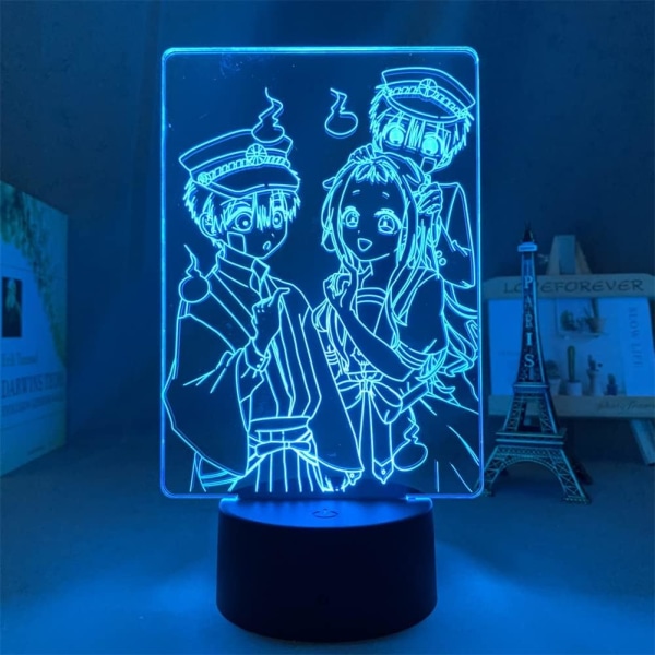 3D Natlampe Toilet-Bound Hanako-kun Anime Illusion Lampe 7 /16 Farve Skiftende Touch Sensor Skrivebordslampe med USB-kabel Børneværelse Soveværelse Dekoration
