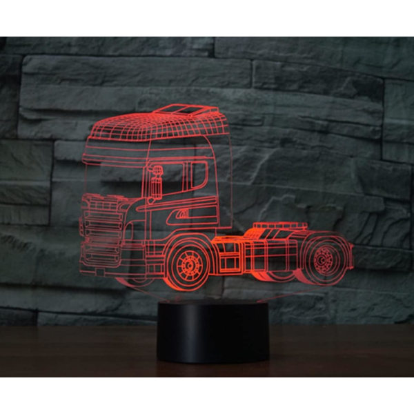 WJ 3D Perävaunurekan Kaukosäädin 16 Värillinen Yövalo Illuusio Akryyli LED Pöytä Yöpöydän Lamppu Lasten Makuuhuoneen Työpöydän Koriste Syntymäpäivälahjat Leikki