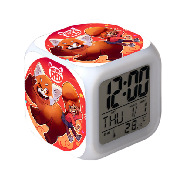 Ungdomsmetamorfos väckarklocka LED fyrkantig klocka i ett stycke Digital väckarklocka med tid, temperatur, alarm, datum