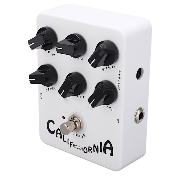Høyttalersimulator-effektpedal i metall, hvit, elektrisk gitarpedal JF-15 Full Distortion