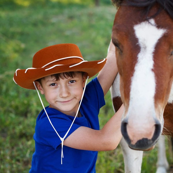 Cowboyhatt i filt för barn 1 del Cowgirlhatt för toddler Juldräkthatt Barnfödelsedagsfest