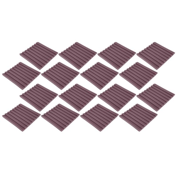12 st ljudabsorberande paneler 8 spår triangulär akustisk skum ljudisolerande material (violett)