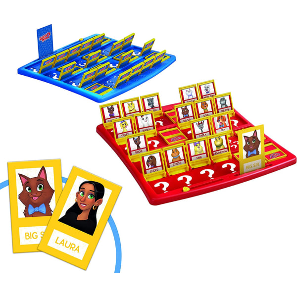 Gissa vem? Brädspel med människor och husdjur, det ursprungliga gissningsspelet för barn från 6 år och uppåt, inkluderar folkkort och husdjurskort