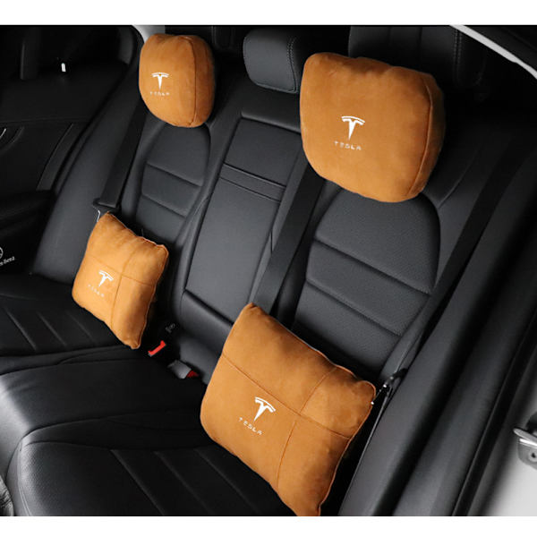 Passar Tesla MODEL3/MODELY/MODELX nackstöd ländryggsstöd - Tesla [off white] nackstöd/1