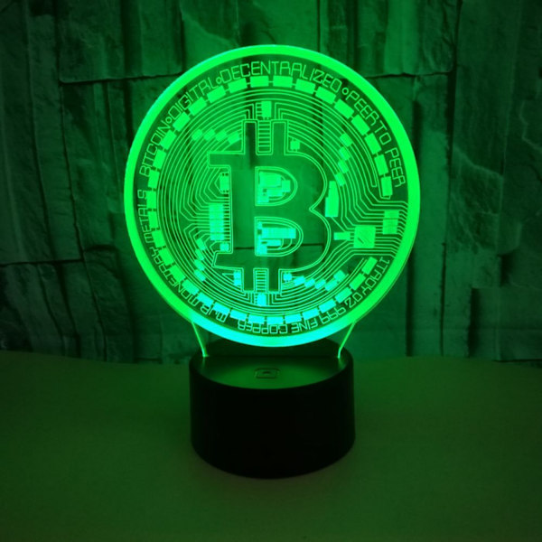 JUSTUP 3D Natlampe LED Illusion Skrivebordslampe 7 Farver Skift USB-kabel Touch Fjernbetjening Julefødselsdagsgave (Sort Sæde)