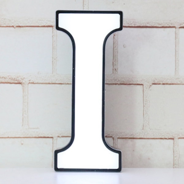 JUSTUP LED-bokstavsljus - DIY-bokstavsljus med 26 bokstavsskyltar för bröllop, födelsedag, fest, bardekoration (bokstaven I)