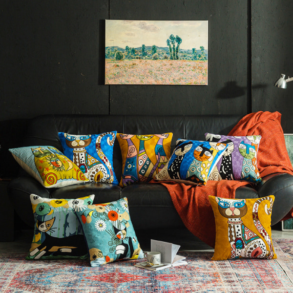 Set med 2 dekorativa case för soffa inomhussäng, abstrakt mönster hemsoffa Kuddfodral Cover Presentsäng Bil Living Home, 18 x 18 tum