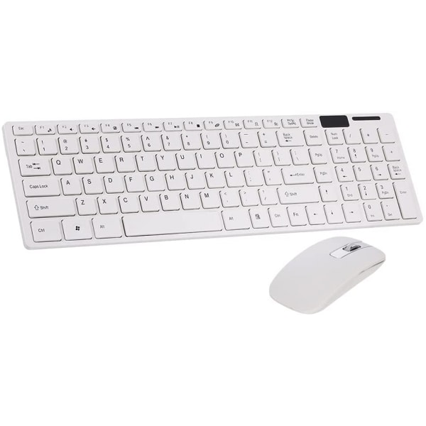 SHUJI Kablosuz Klavye Fare Combo 2,4GHz Kablosuz Klavye 1600DPI Optik Fare Ev Ofis Paylaşımı için 1 USB Alıcı, Beyaz