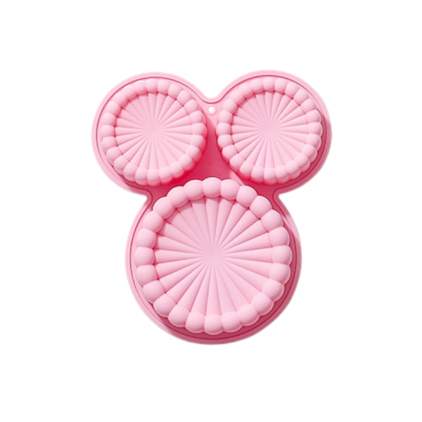 3 Cirkelformade Silikonformar, 100 Fald Sol Spets Bröd Tårta Form, Bakplatta, Ugn, Bakverktyg(Rosa)