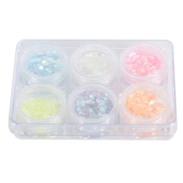 Neglekunst pailletter DIY neglekunst klistermærker farverige glitter pailletter manicure dekoration