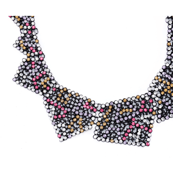 Za Rhinestone Falsk Krage Halsband Flerfärgad Kristall Deklaration Halsband Klädtillbehör Halsband Smycken För Kvinnor Och Flickor