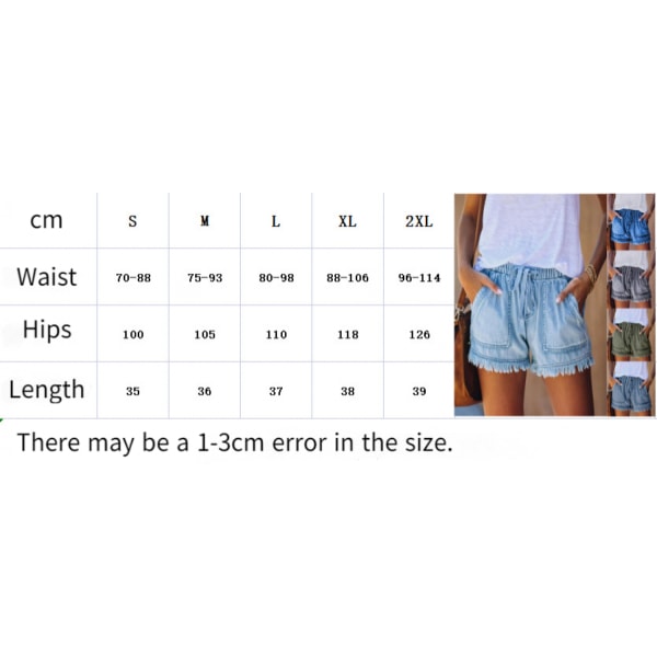 AVEKI Jeansshorts för kvinnor för casual sommar Mid midja Frayed Stretchy Ripped --- Svart （Storlek XL）