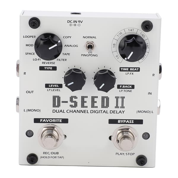 Forsinkelseseffekt Stereo Dual Channel 8 Moduser Loop-opptak Digital Stompbox 2000MS DC9V 220mA