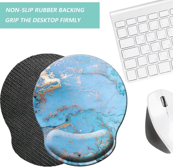Musemåtte med håndledsstøtte, ergonomisk musemåtte med memory foam håndledsstøttepude, skridsikker gummibase Gaming musemåtte til hjemmet