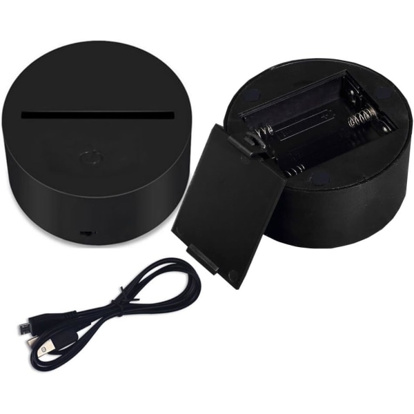 WJ 3D nattlampa Nyhet Illusion Plan Air Nattlampa USB Led 7 Färgförändring Födelsedagsfest Atmosfärlampa Present Touch Control Decoración