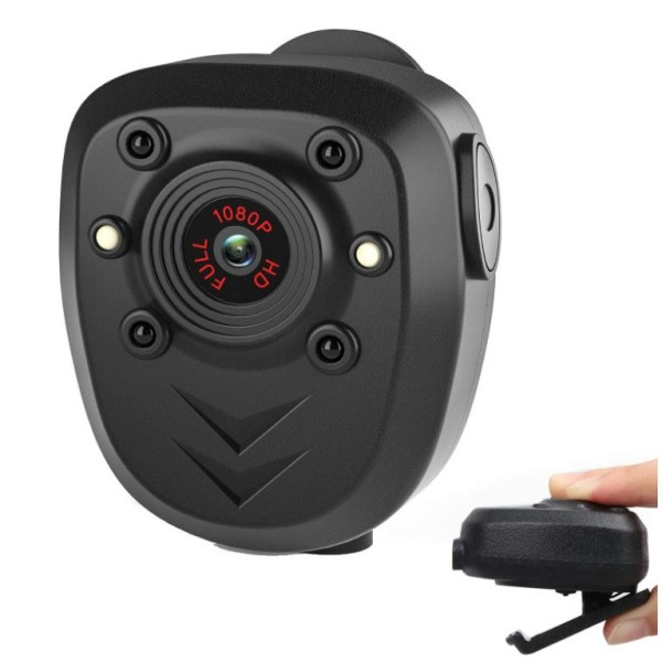 Mini Body Camera Video Recorder, Bärbar Police Body cam med Night Vision, Inbyggt 32GB minneskort, HD1080P, Spela in video, Night Vision, 4-6HR Batt