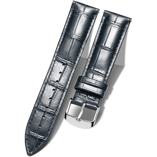 AVEKI Äkta läderersättningsklockarmband Flerfärgad Vattentät för män kvinnor, Svart (12 mm)